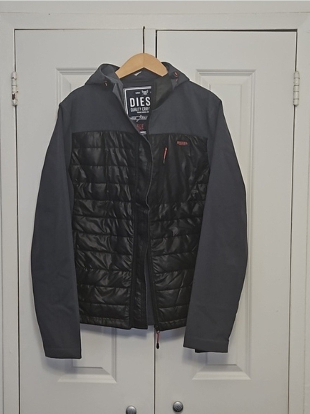 Diesel Men's Black & Gray Windbreaker